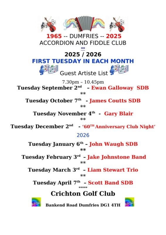 DUMFRIES ACCORDION CLUB GUEST ARTISTE LIST